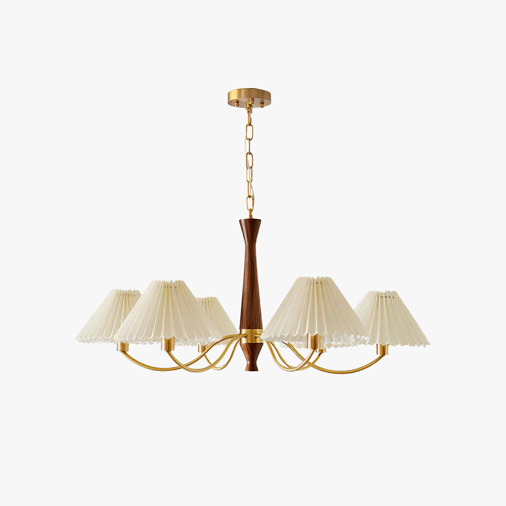 Valentina Vintage Pleated Fabric Chandelier Shades Living Dining Room