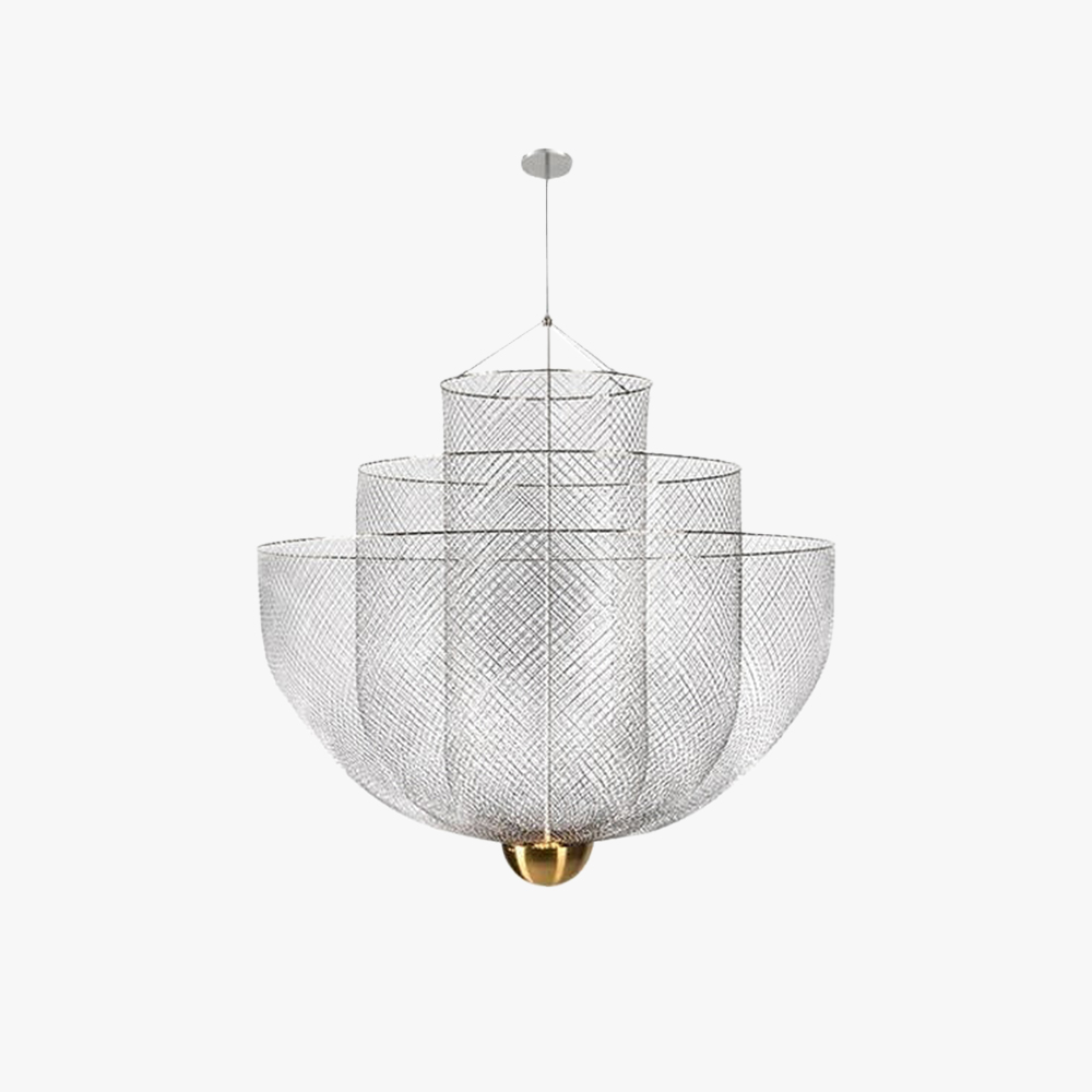 Alessio Unusual Metal Chrome Gold Pendant Light Bedroom Living Room