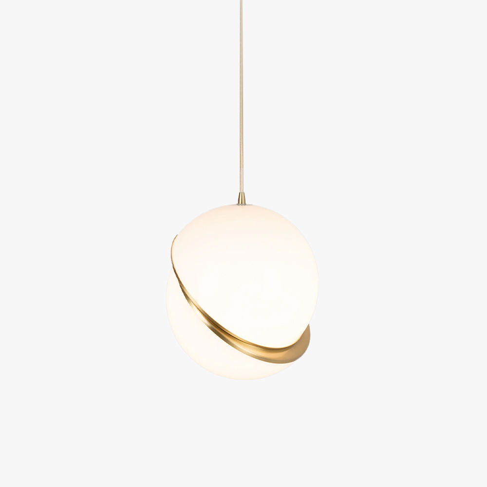 Hailie Metal Acrylic Brass White Pendant Light Bedroom Living Room