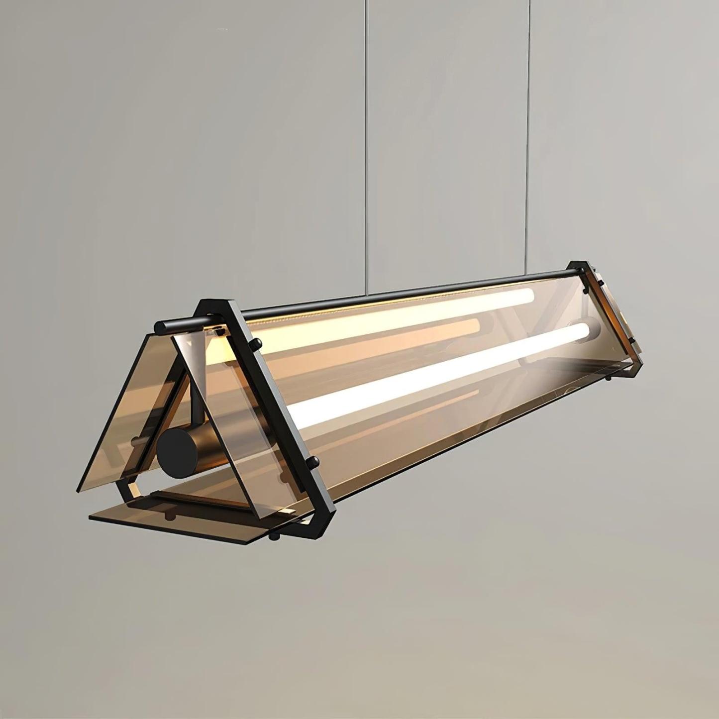 Edge Industrial Triangle Metal Glass Pendant Light