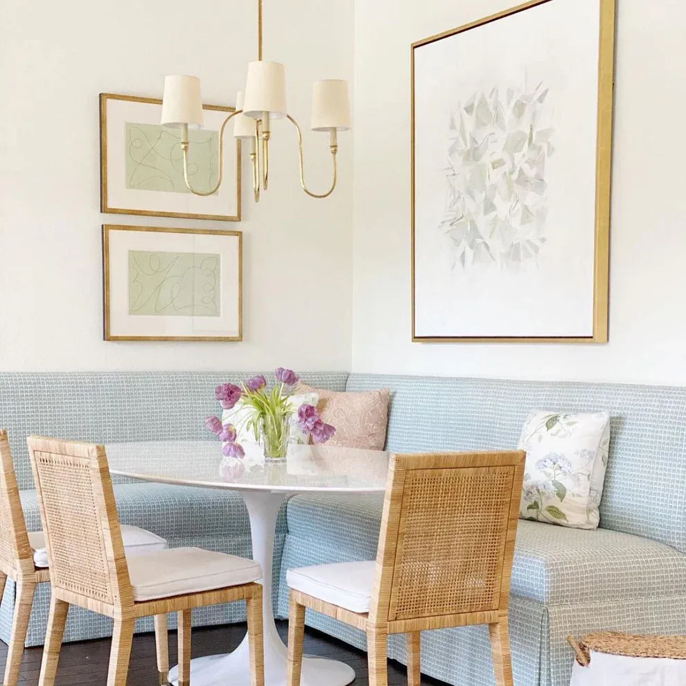 Vintage Metal Fabric Chandelier Shades Living Dining Room | Las Sola