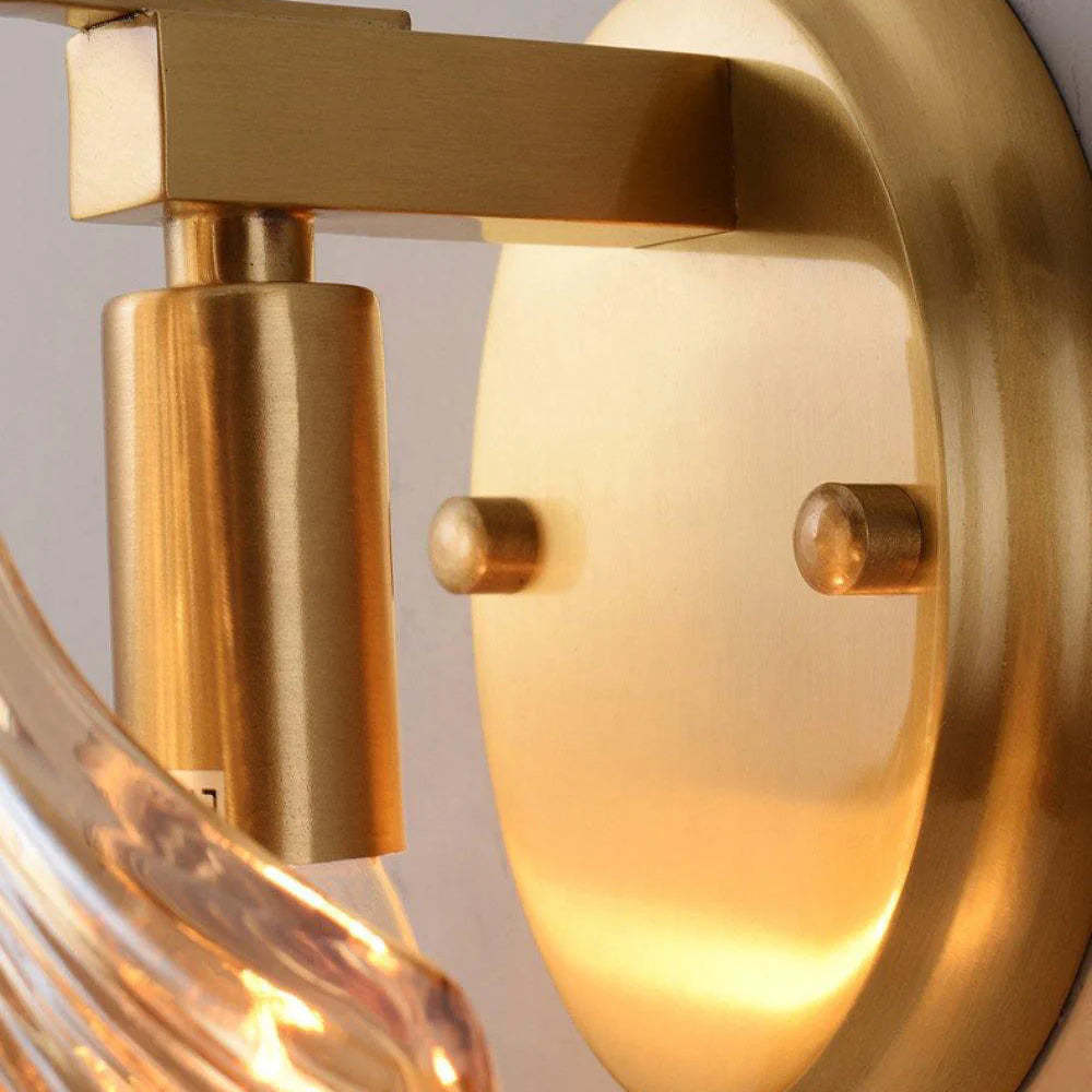 Close-up of Veta Fashion Wall Lamp's brass metal details