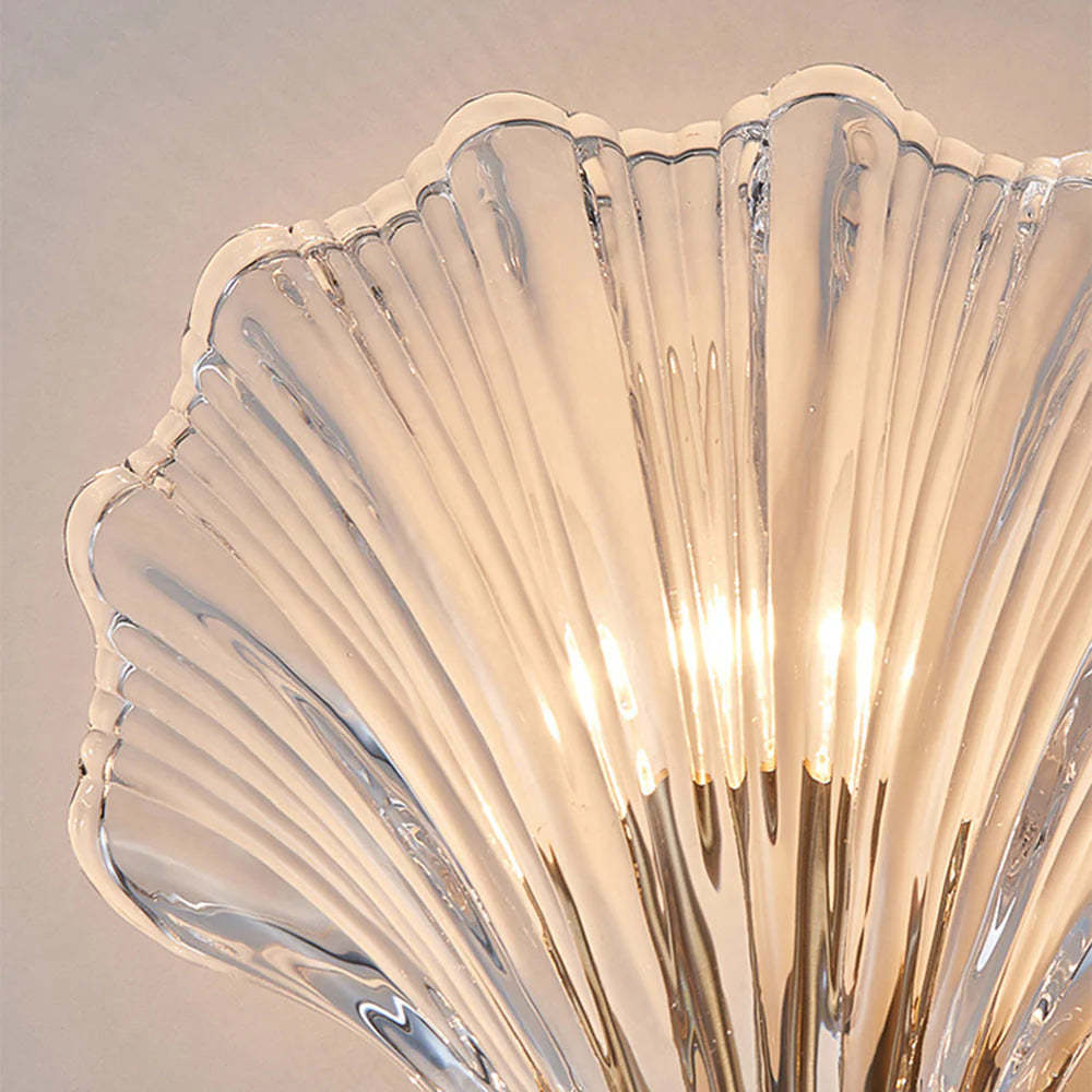 Veta Wall Lamp - shell-shaped glass shade detail, bedroom decor