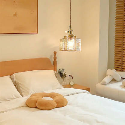 Bedroom with Alessio Vintage Scent Bottle LED Pendant Light