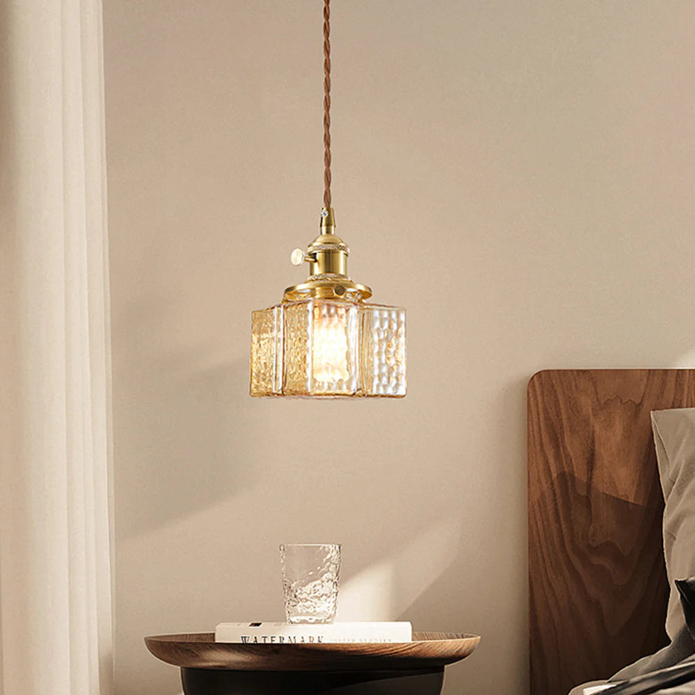 Alessio Pendant Light: Vintage Style Glass Bedside Lamp