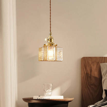 Alessio Pendant Light: Vintage Style Glass Bedside Lamp