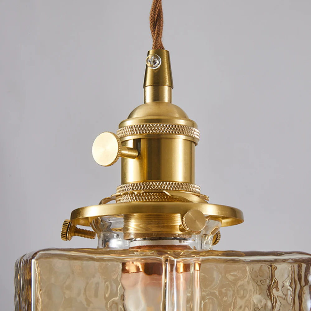 Alessio Vintage Pendant Light - Brass Fixture Detail
