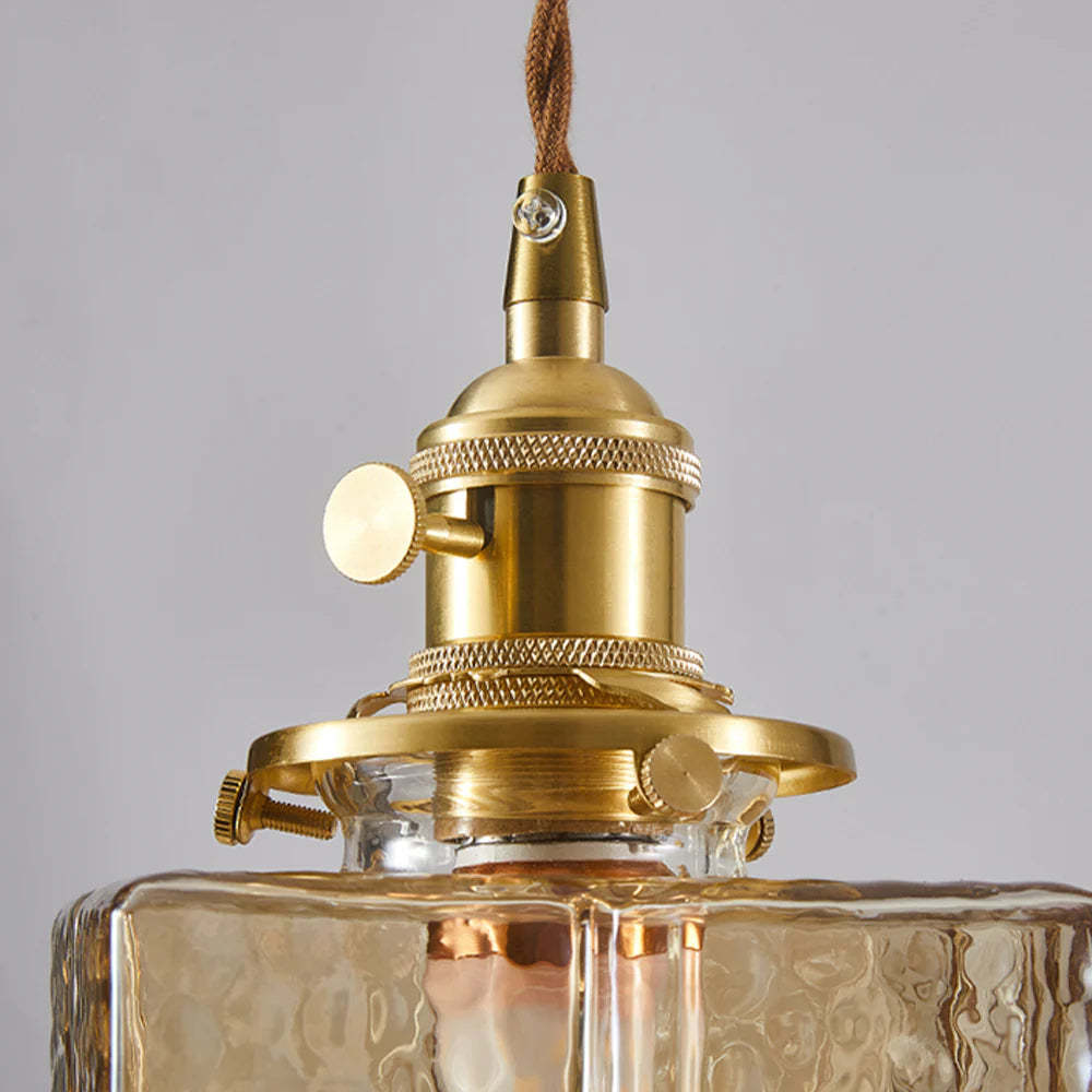 Alessio Vintage Pendant Light - Brass Fixture Detail
