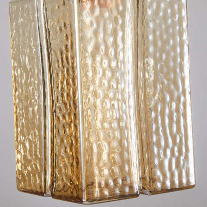 Alessio Pendant Light: Textured Amber Glass Close-up