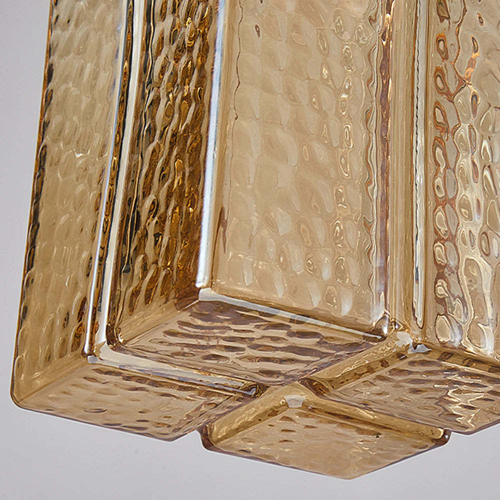 Alessio Vintage Pendant Light - Textured Glass Close-up
