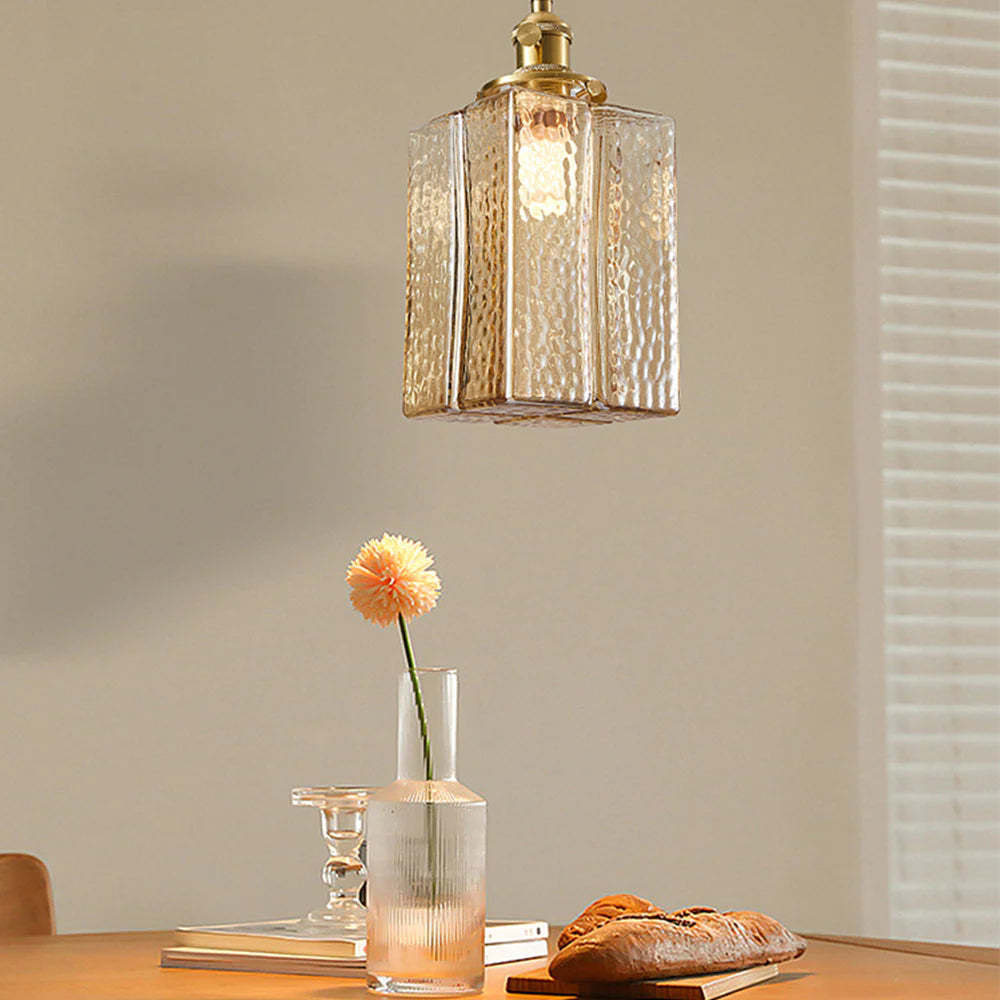 Alessio Vintage Glass Pendant Light on Dining Table