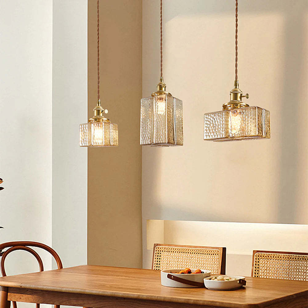 Dining room with Alessio Vintage LED Pendant Lighting