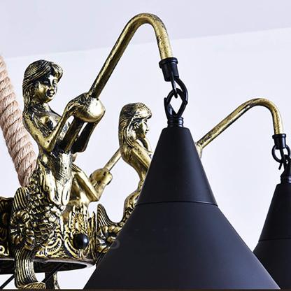 Epoch Vintage Trumpet Chandelier with mermaid detail