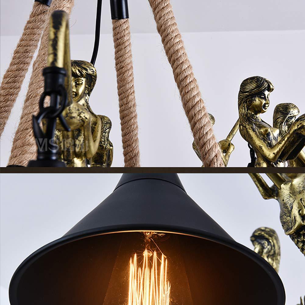 Epoch Vintage Trumpet Chandelier detail: mermaid and rope design