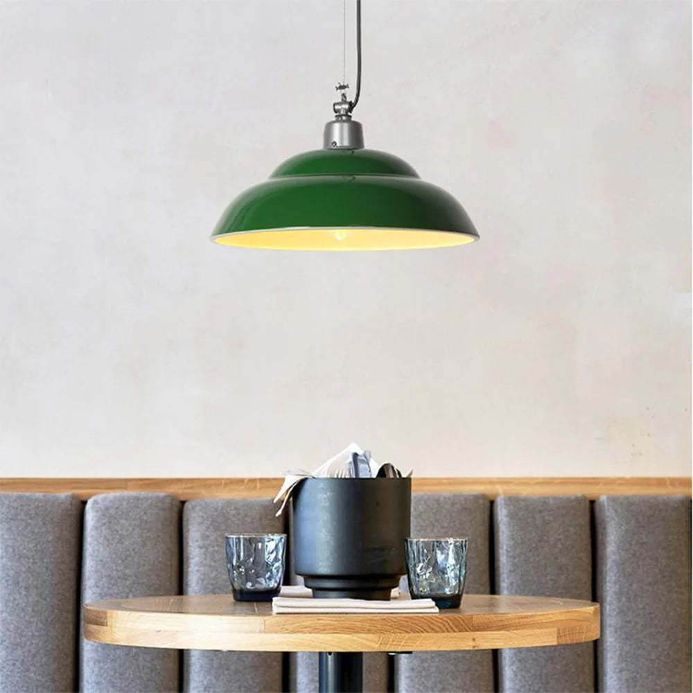 Green Hailie pendant light in dining setting
