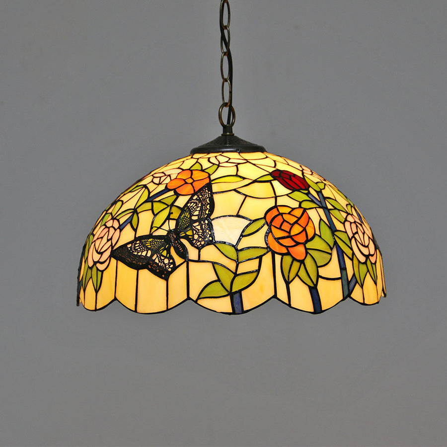 Eryn Butterfly Rose Pendant Light
