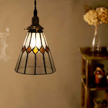 Eryn vintage pendant light, warm glow, retro design