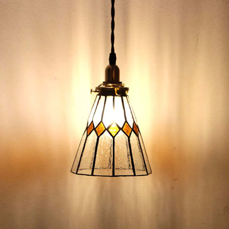 Eryn Vintage LED Pendant Light, glass shade, warm lighting