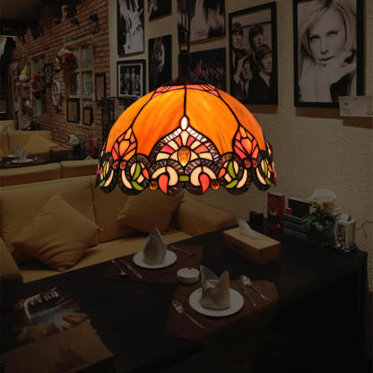 Eryn Vintage Dome Pendant Light illuminating a living room