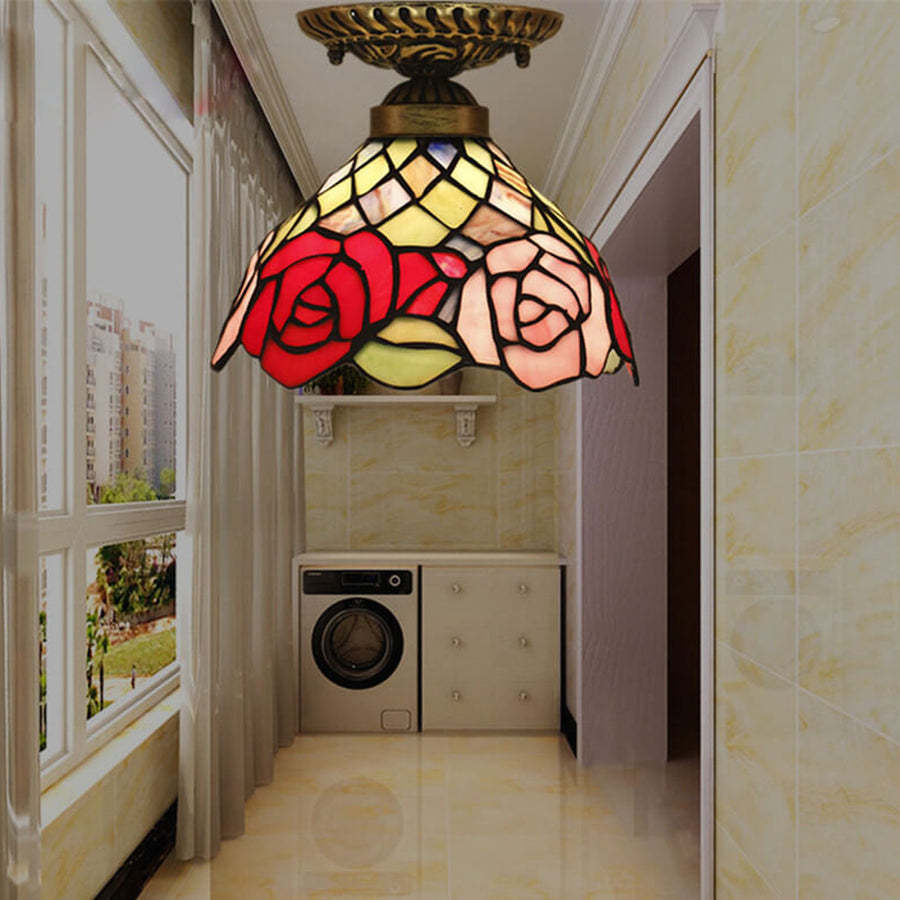 Rose-shaped ceiling light, Eryn Vintage, ideal for living room, etc.