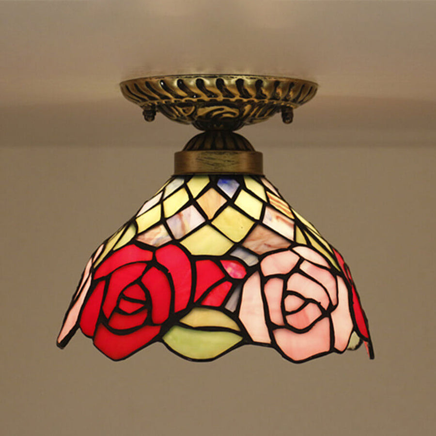 Eryn Vintage Rose Bowl Ceiling Light, floral design