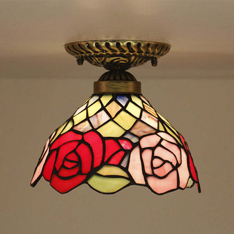 Eryn Vintage Rose Bowl Ceiling Light, floral design