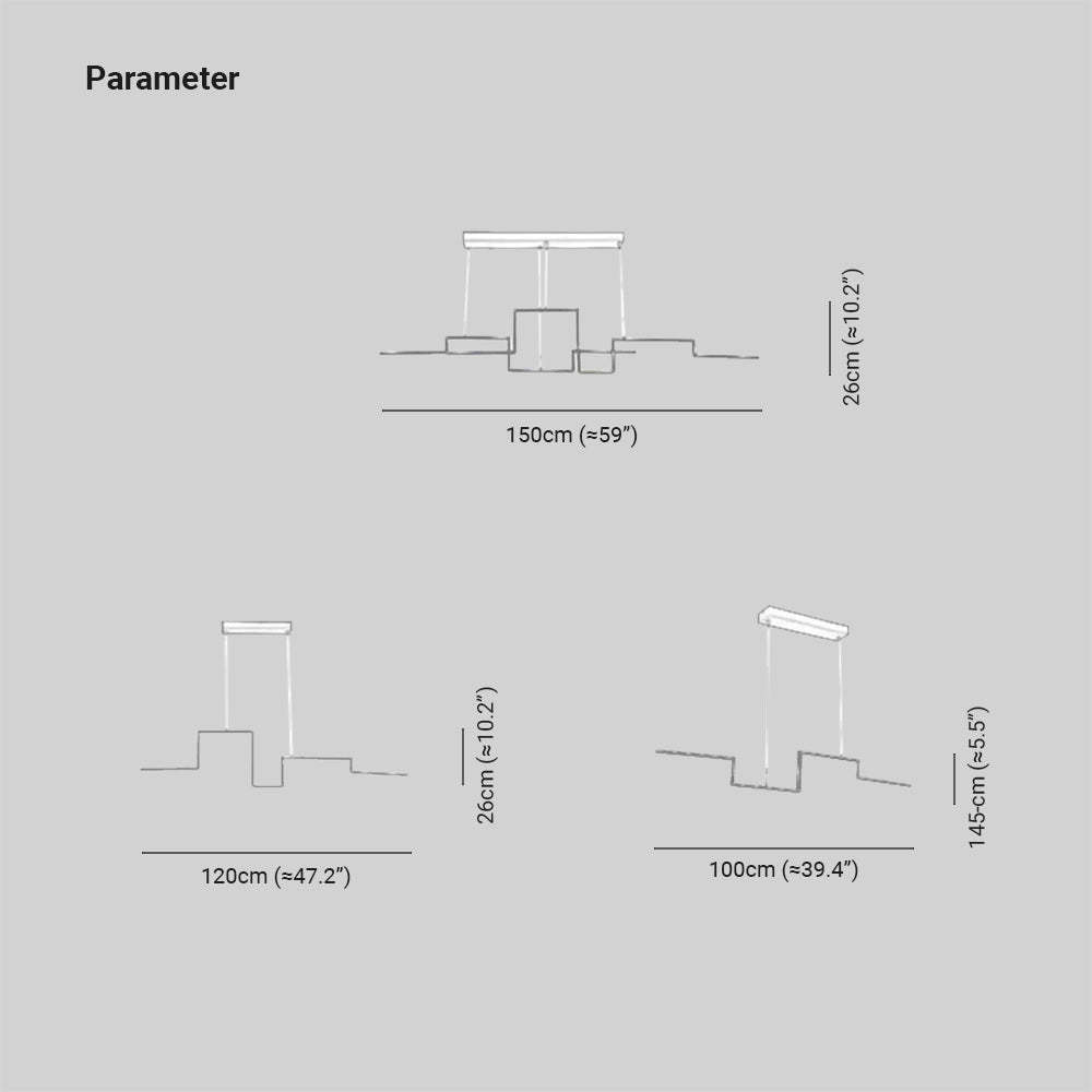 Bouvet Linear Pendant Light Dimensions