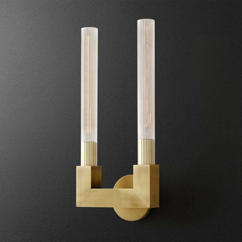 Quinn Nordic brass wall lamp with glass tubes
