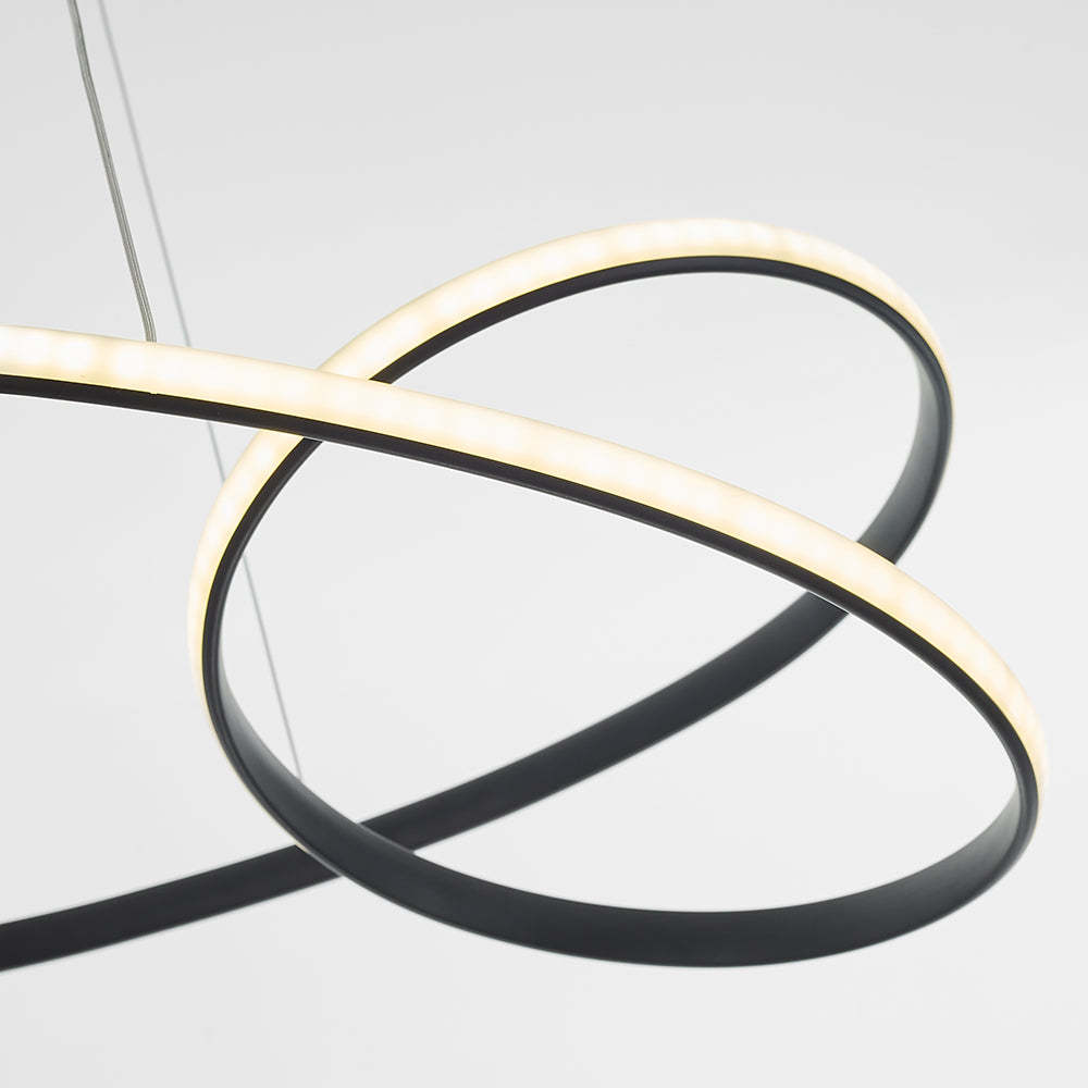 Minimalist LED Pendant Light: Modern Metal Loop Design