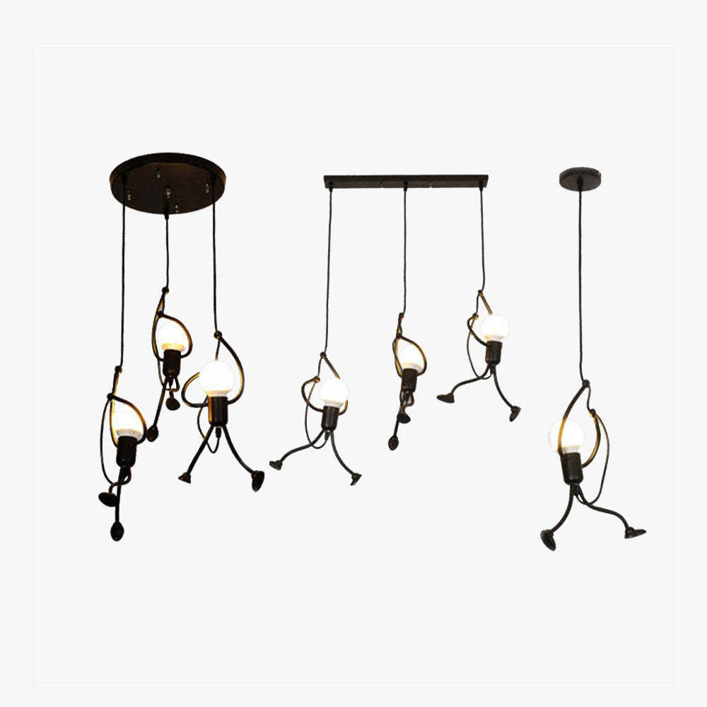 Salgado Iron Man Pendant Light - Unique design for living room, dining room, or bedroom lighting