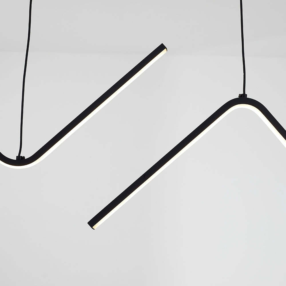 Black Louise Wavy LED Pendant Light - Modern Design