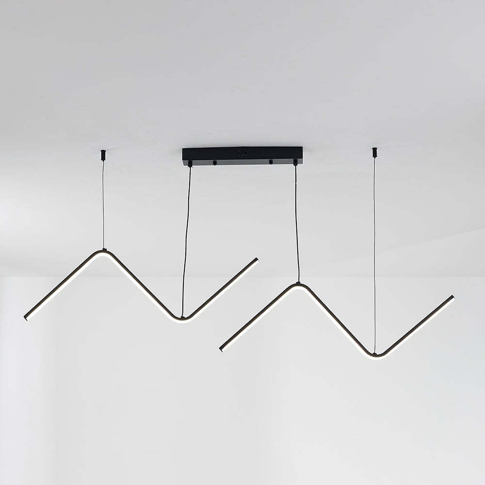 Louise Modern Pendant Light - Black Wavy LED Fixture