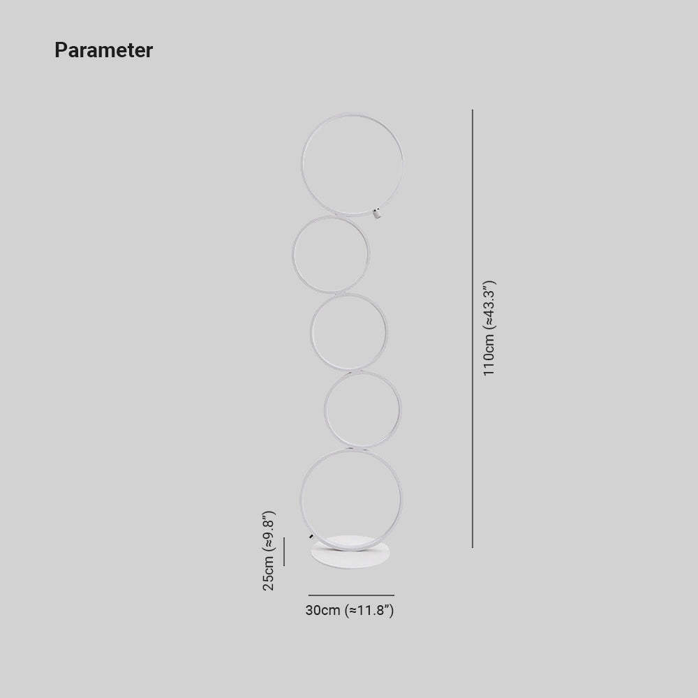 Arisha floor lamp dimensions: 110cm height, 30cm base.
