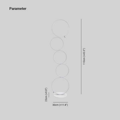 Arisha floor lamp dimensions: 110cm height, 30cm base.