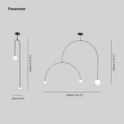 Avi Pendant Light Dimensions | Las Sola