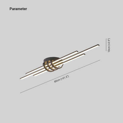 Edge linear ceiling light dimensions: 80cm length, 10cm height