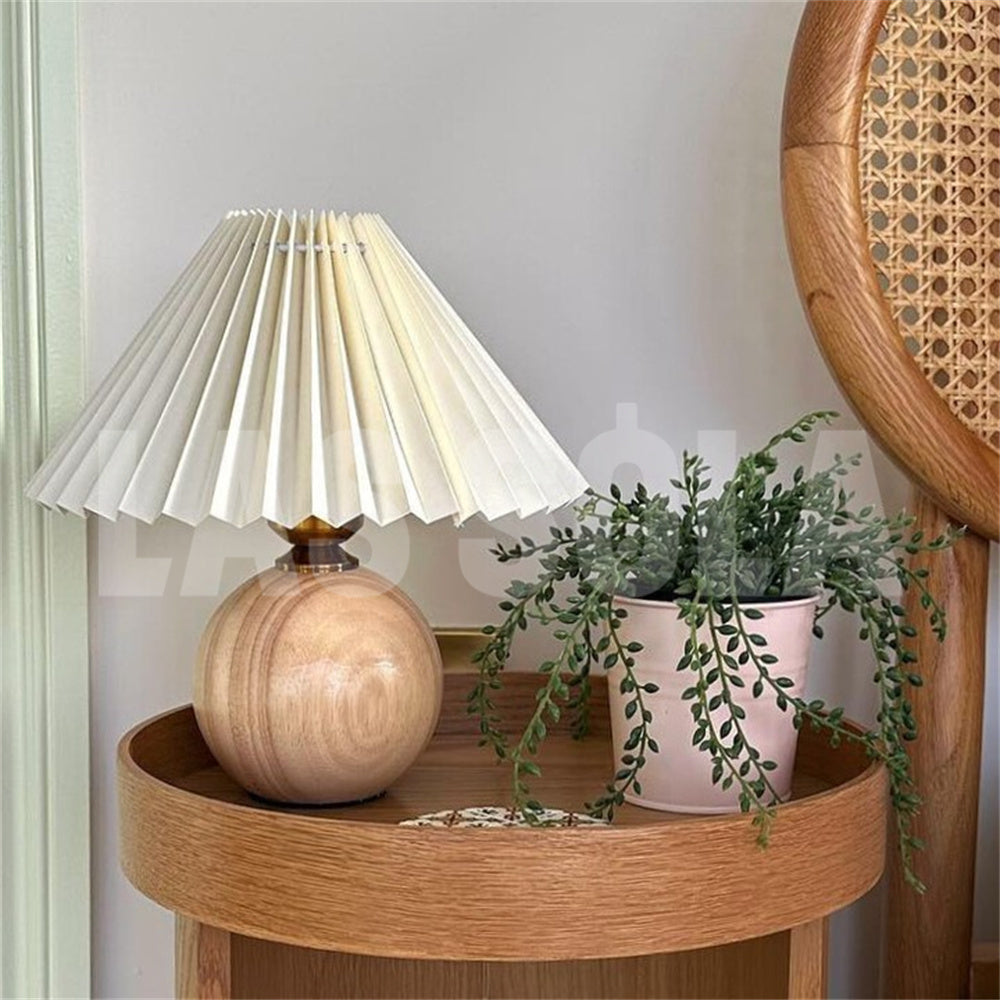 Vintage bedside table lamp with rattan base and fabric shade Ozawa Vintage Bedside Table Lamp Cream  Rattan Wood Ceramic
