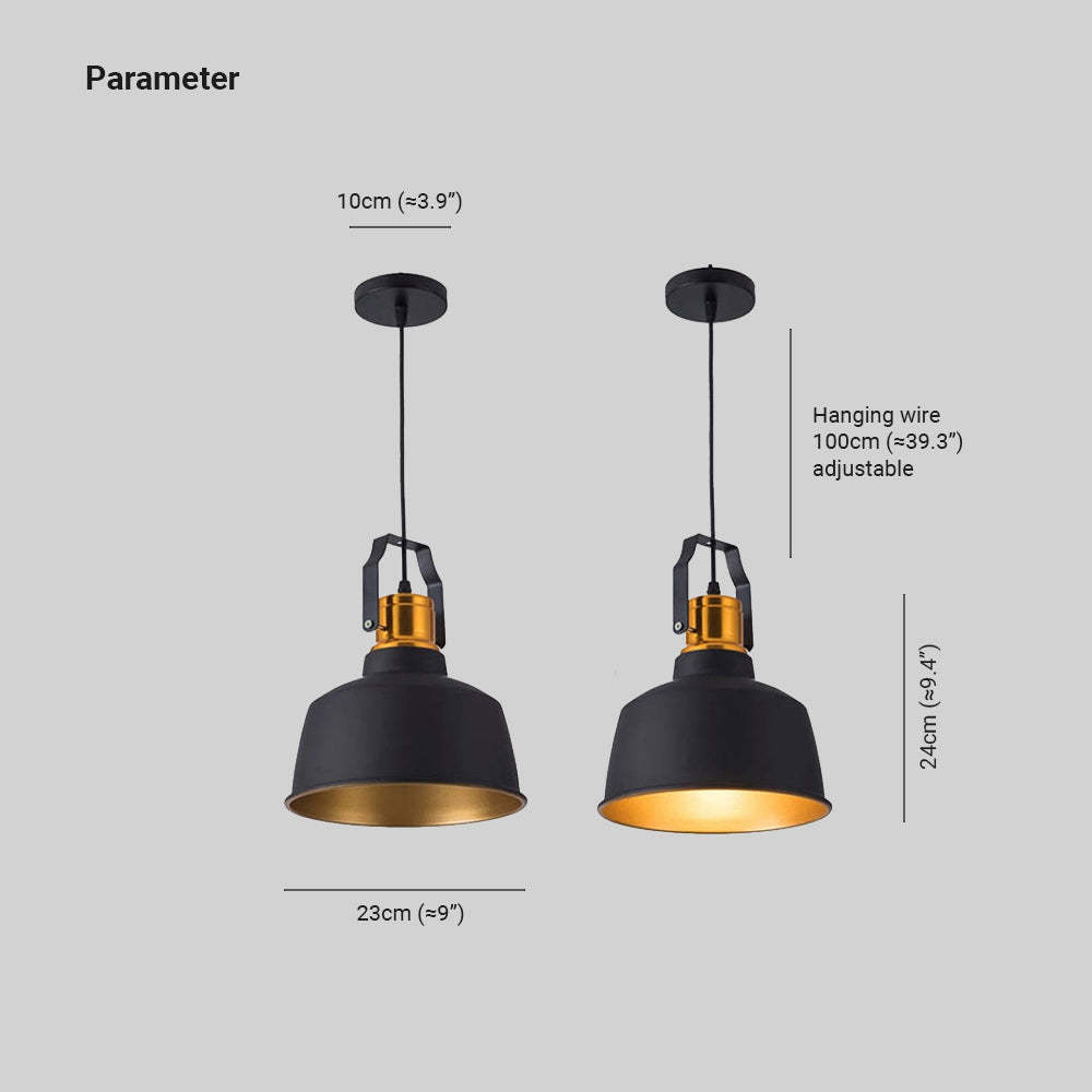 Alessio Pendant Light Dimensions: 24cm height, 23cm width.