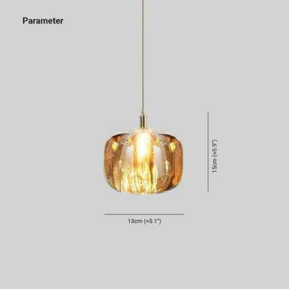Hailie glass pendant light dimensions.