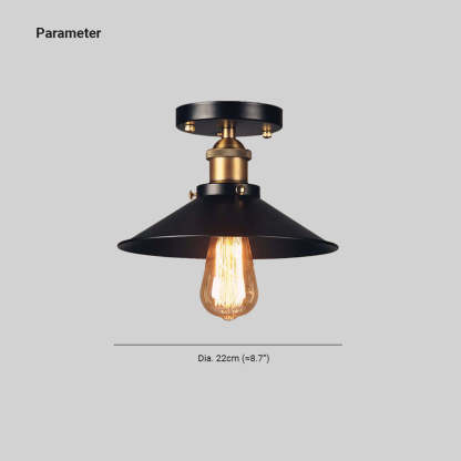 Black Alessio Industrial Ceiling Light, 22cm diameter