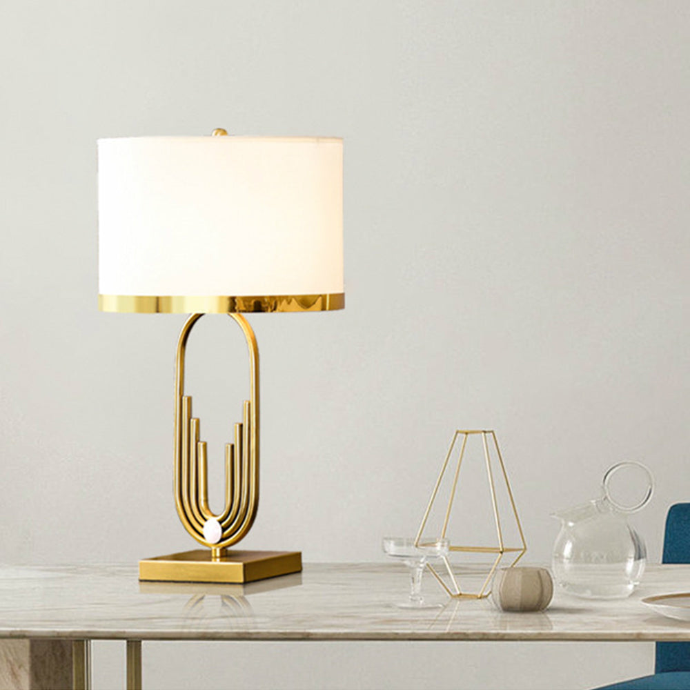 Sano table lamp with gold metal frame, modern bedroom decor
