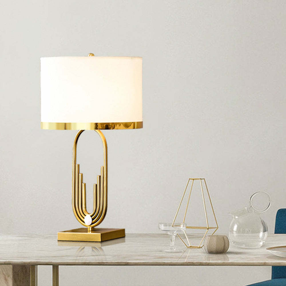 Sano table lamp with gold metal frame, modern bedroom decor