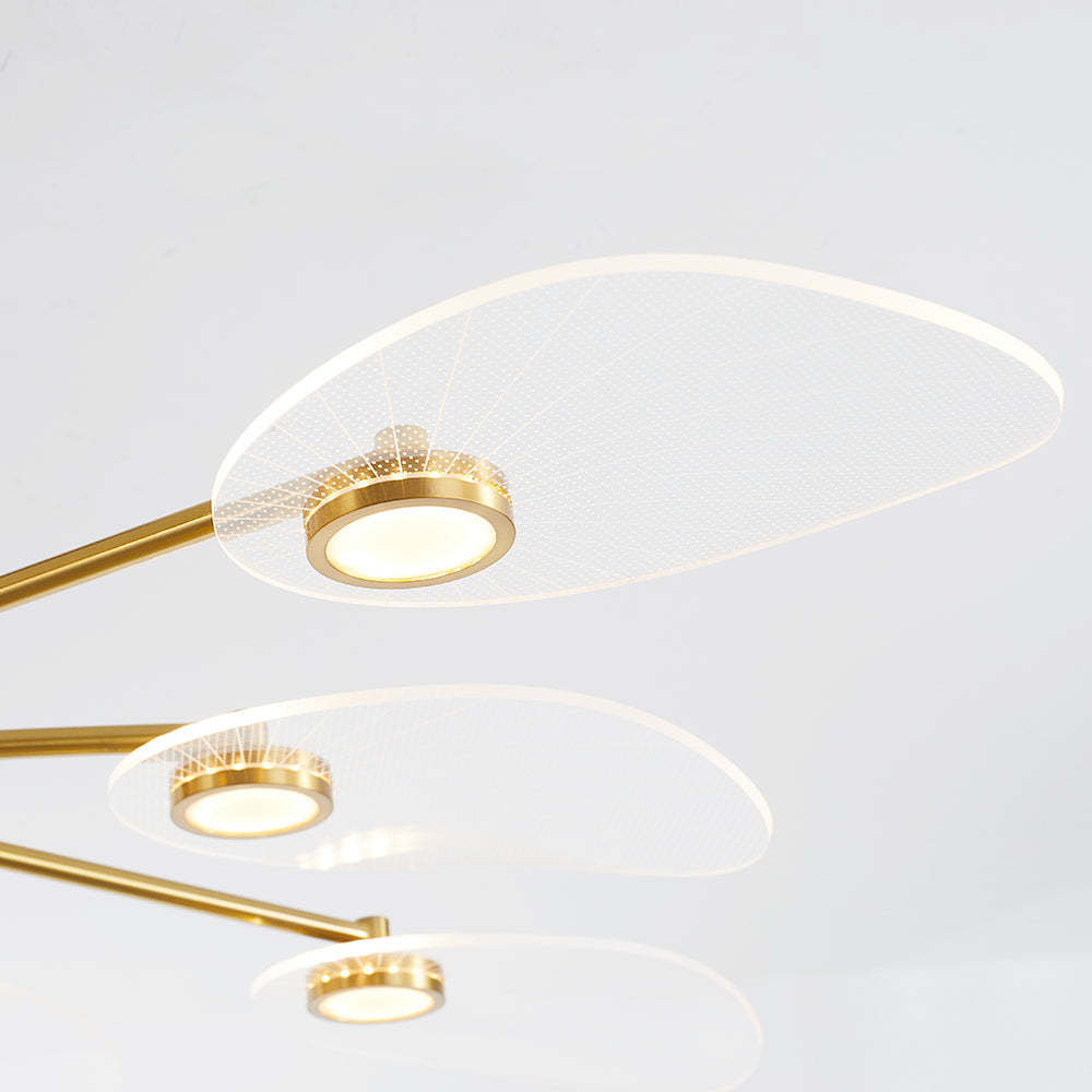 Carins Art Deco Leaf Chandelier - Detailed View