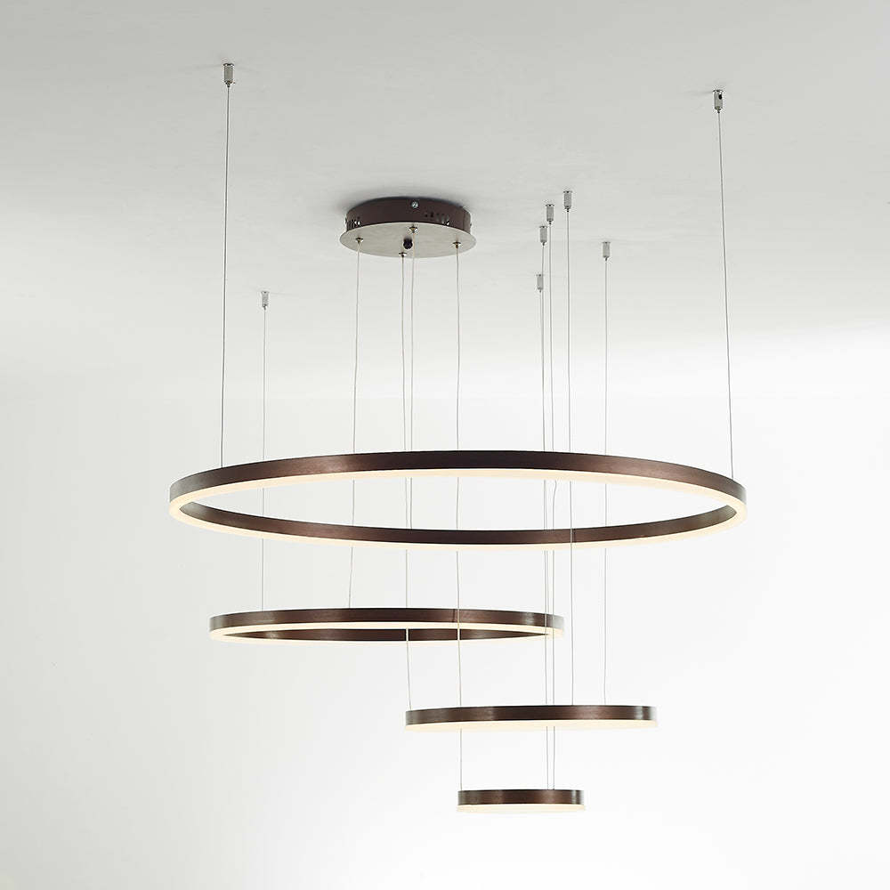Arisha modern pendant light - brown metal ring LED lighting Arisha Modern Pendant Light Tir-Circle Metal