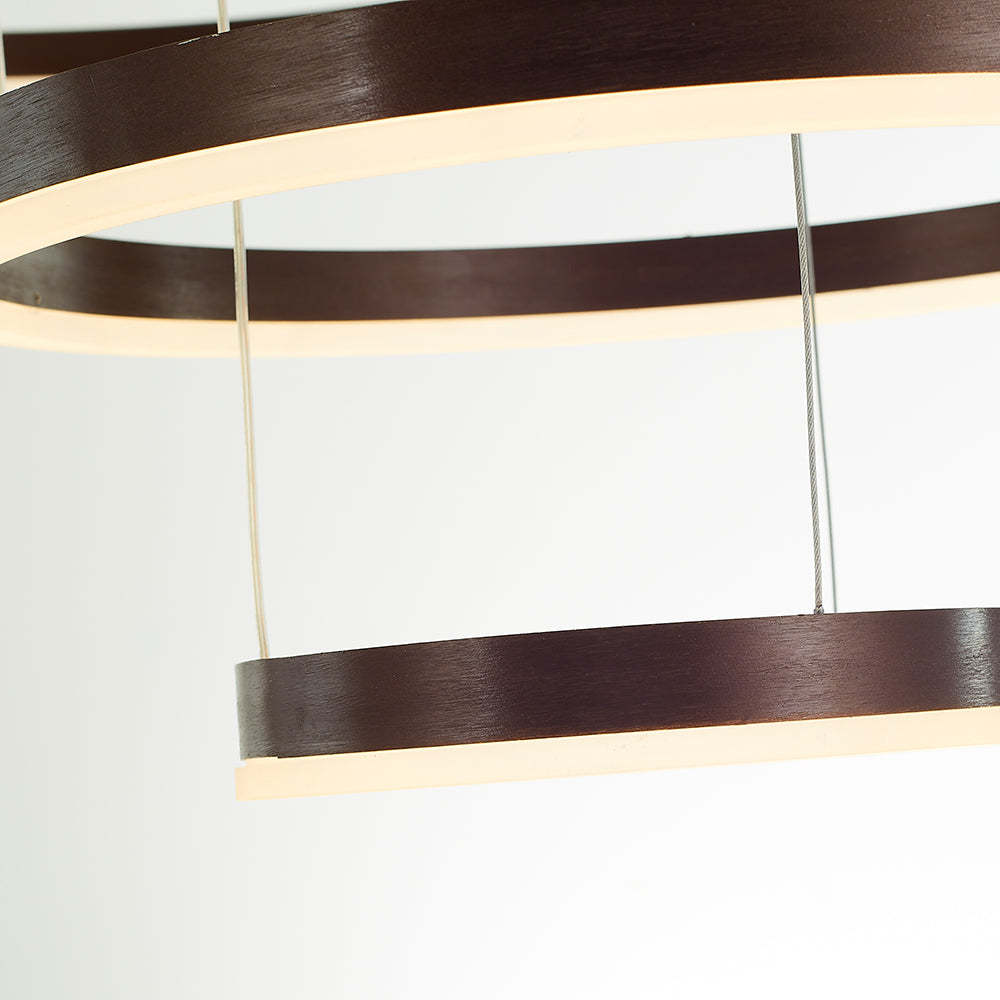 Arisha Pendant Light: Brown metal circle LED lighting detail Arisha Modern Pendant Light Tir-Circle Metal