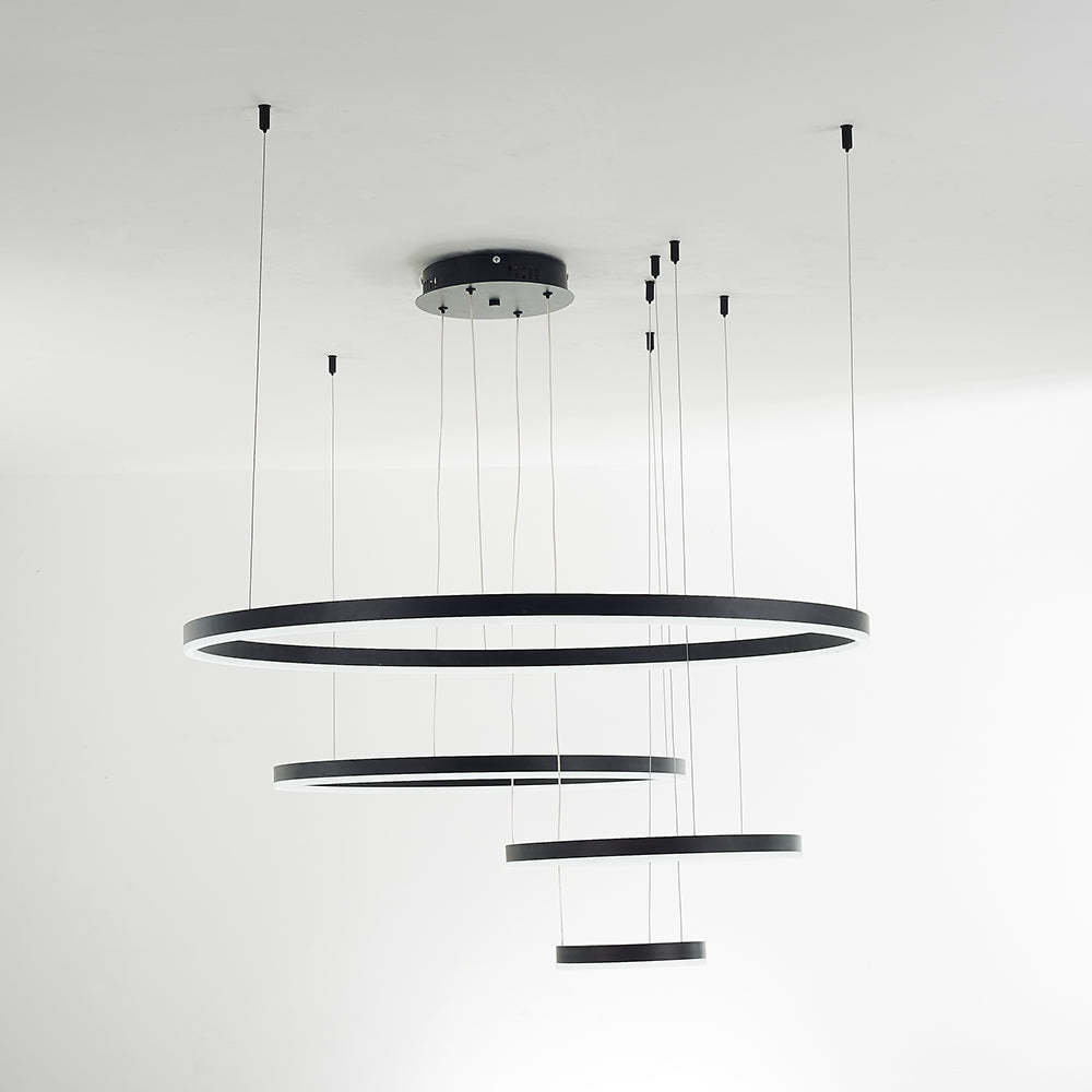 Arisha black metal LED pendant light, modern circular design Arisha Modern Pendant Light Tir-Circle Metal