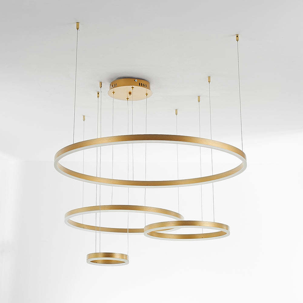 Arisha gold LED pendant lights. Modern circle lighting fixture. Arisha Modern Pendant Light Tir-Circle Metal