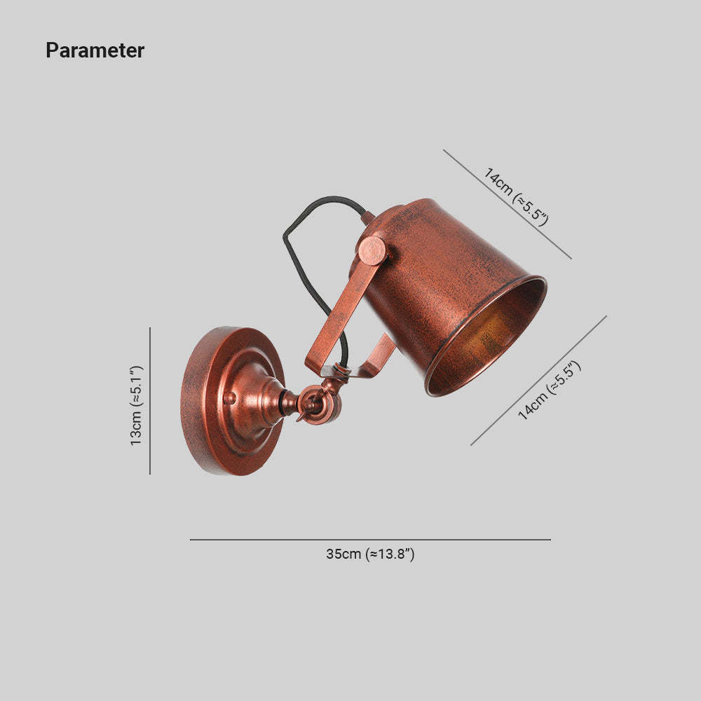 Rust Brady wall lamp dimensions: 13cm, 14cm, 35cm