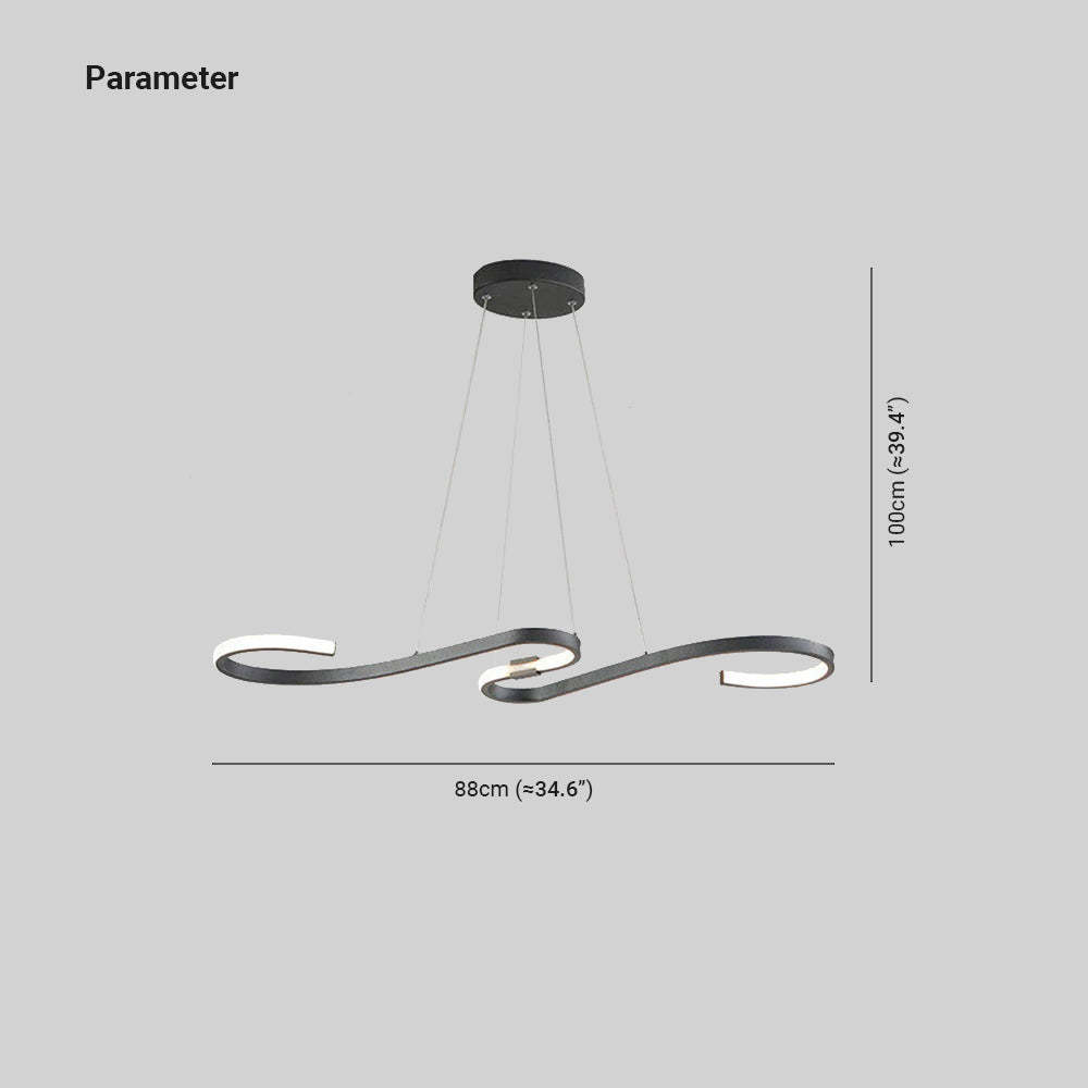 Louise linear pendant light dimensions.