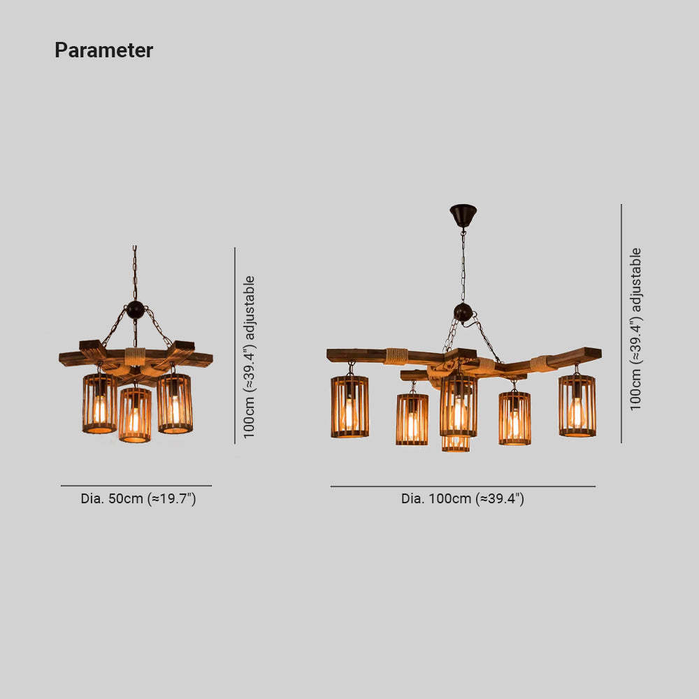 Austin Retro LED Chandelier dimensions: 50/100cm diameter.